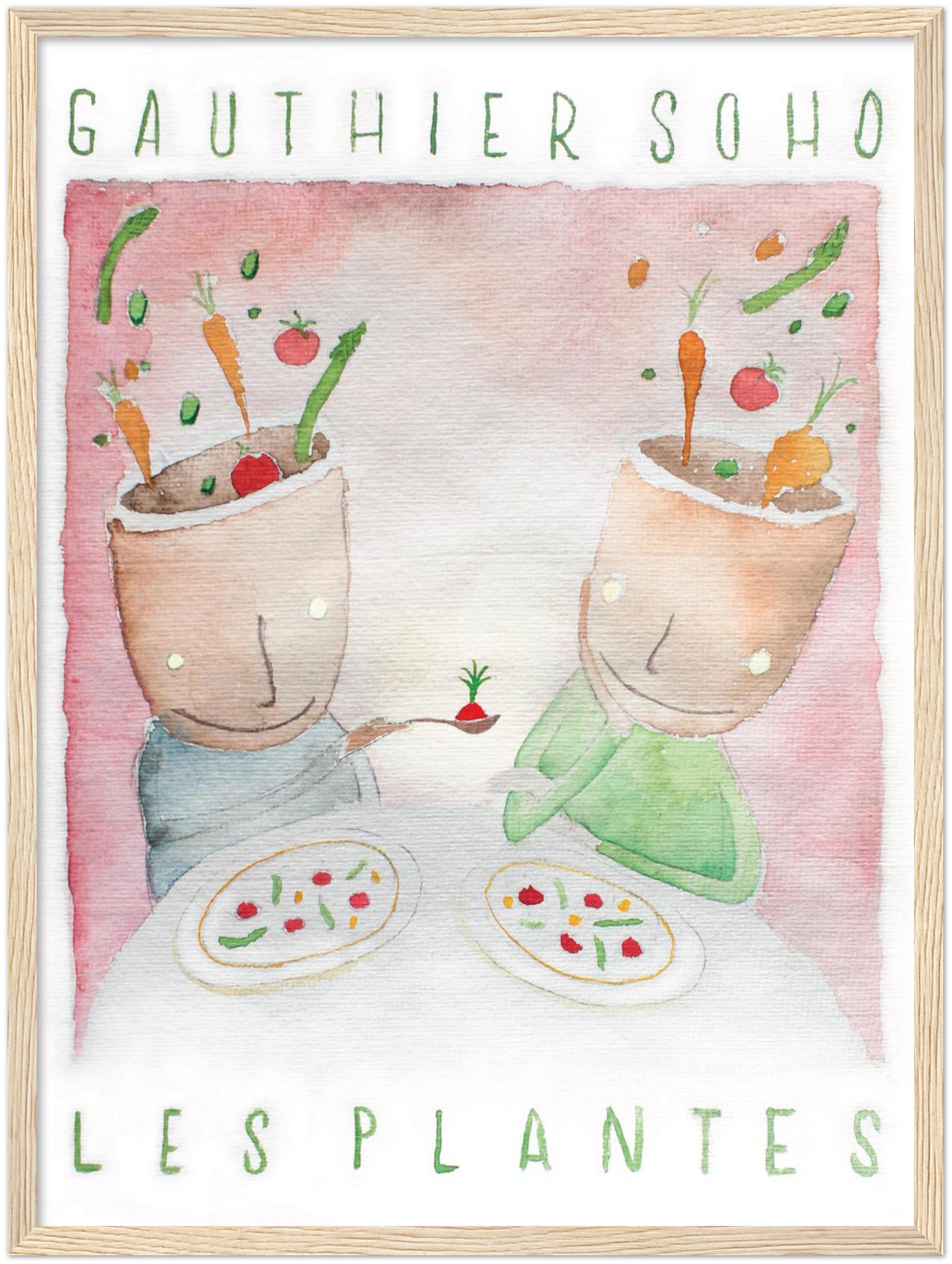 'Les Plantes' Framed Vegan Menu Print - Gauthier Soho 2017