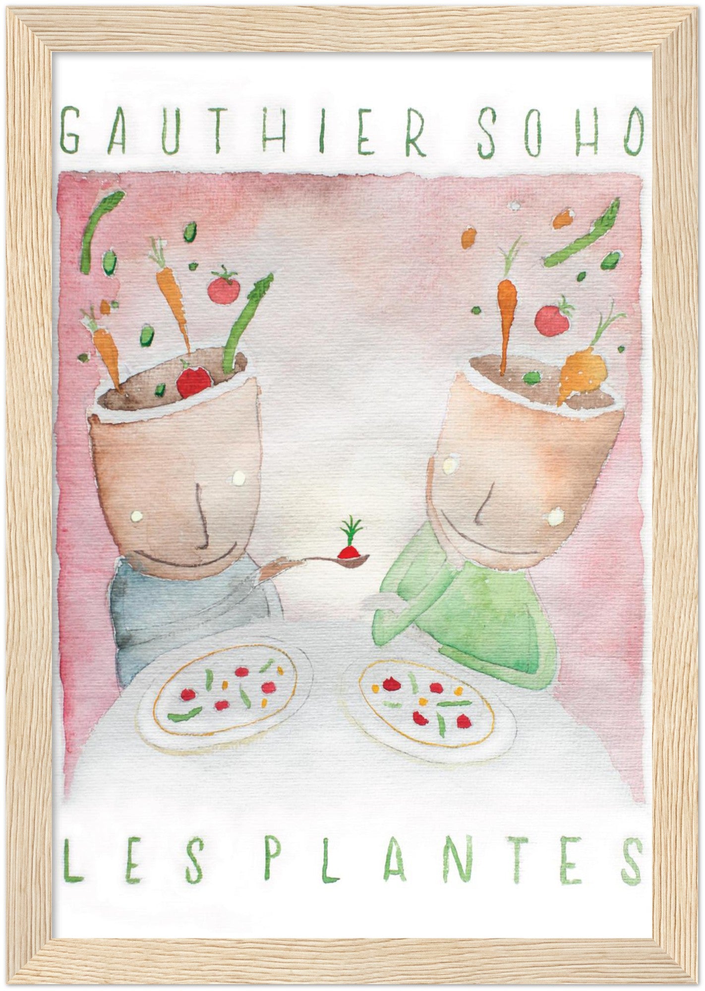 'Les Plantes' Framed Vegan Menu Print - Gauthier Soho 2017