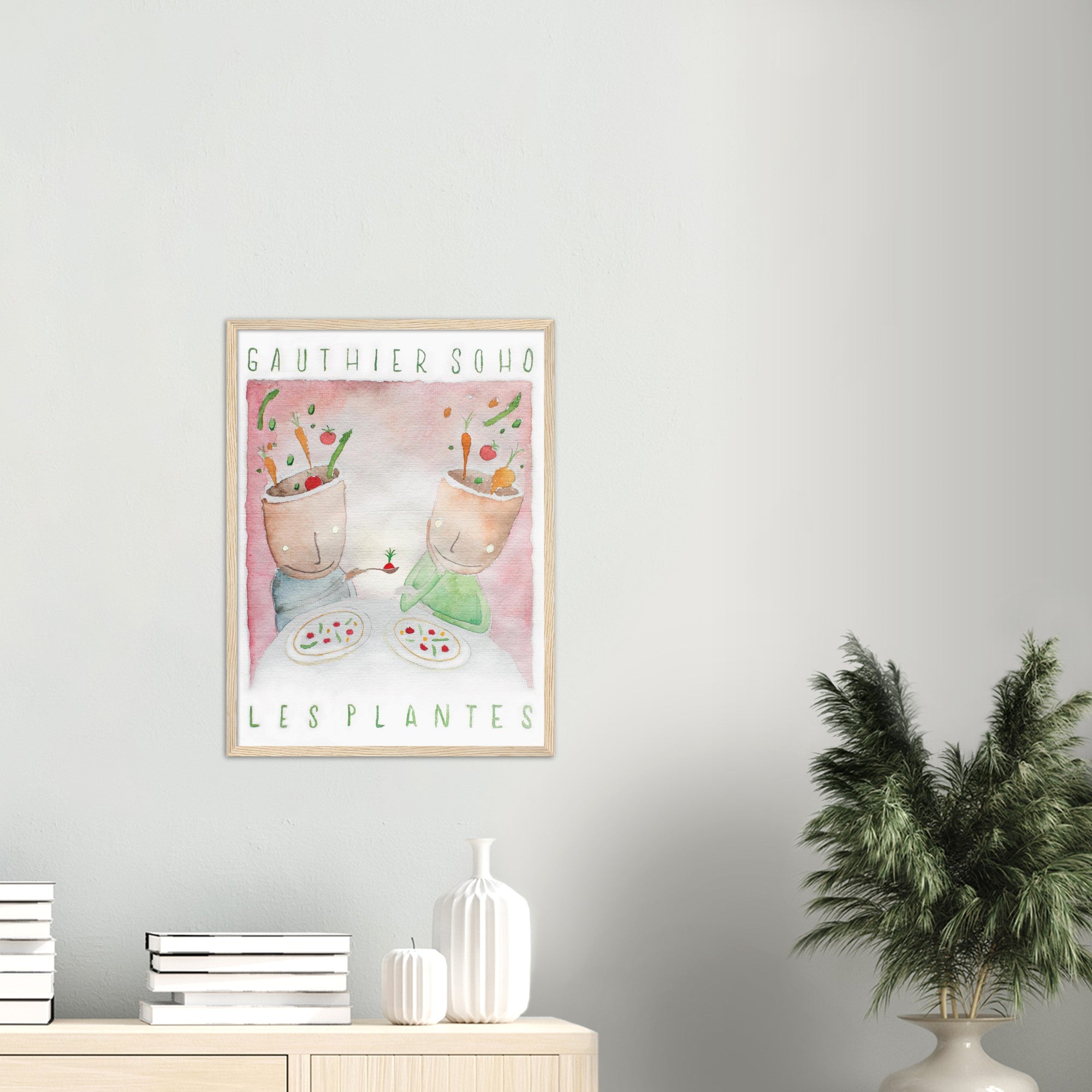 'Les Plantes' Framed Vegan Menu Print - Gauthier Soho 2017