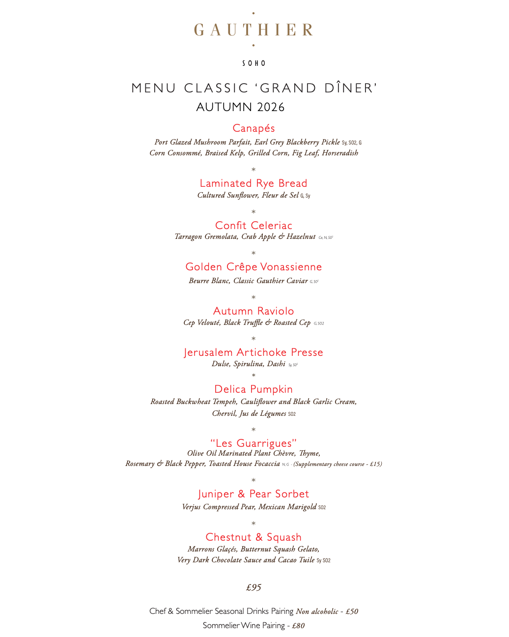 Gauthier Soho - 'Grand Dîner' Tasting Menu